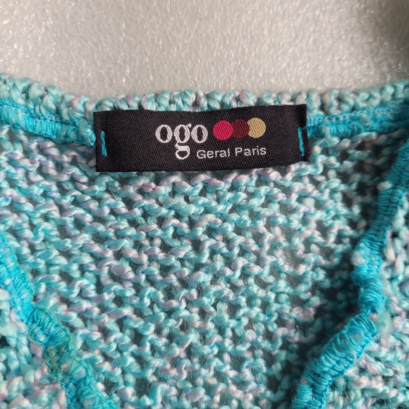 VTG Y2K Ogo Geral Asymmetrical Mesh Top Fairycore Whimsigoth Crochet Paisley - Picture 3 of 13